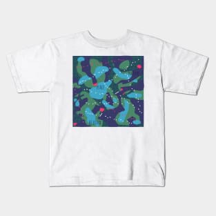 Decode the Summer Vibes: Trendy Morse Code Abstract Background Kids T-Shirt